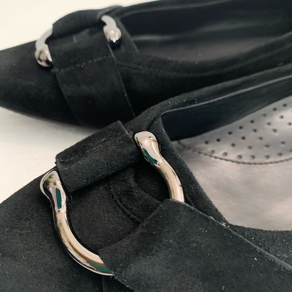 New Vaneli Black Suede Slip On Flat Loafers Woman’s 7.5M - Picture 7 of 11